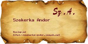 Szekerka Andor névjegykártya